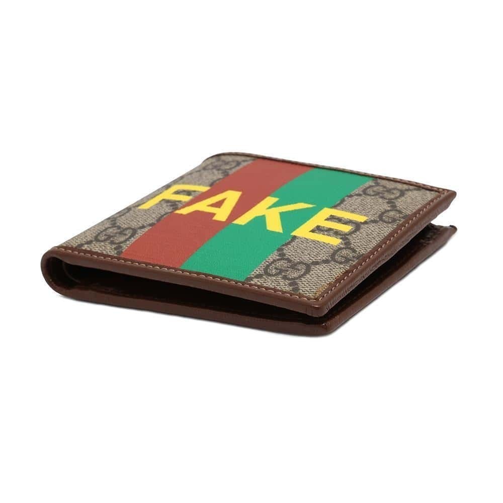 Gucci Bi Leather FAKE Supreme Wallet GG fold Black